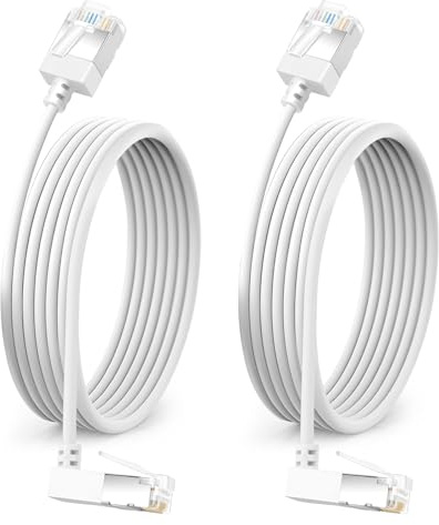 Dutevolns Cat6A Ethernet Kabel 270 °Aufwärtswinkel 1M, 10Gbps UTP, 2Stück | 270° nach oben gewinkeltes Cat6A-Ethernetkabel, lan kabel winkelstecker, netzwerkkabel gewinkelt, für PC/Router (Weiß).