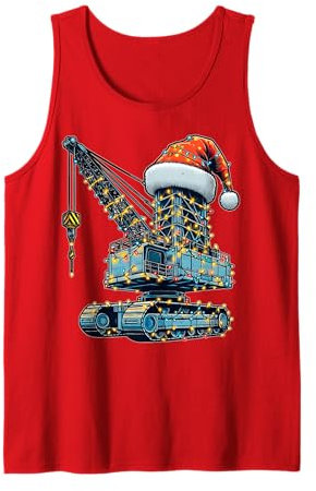 Kranführer HEO Heavy Equipment Weihnachtsmütze Xmas Tank Top
