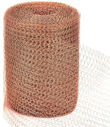 Copper Mesh Slug Repellent, 33 Feet Fine Pure Copper Wire Mesh Roll for Rodent Pest Control, Mouse & Rat Proof Snail Deterrent Barrier Tape for Garden Bat Insect