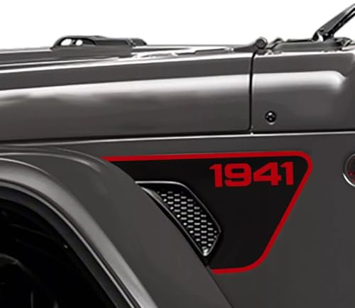 TDHLW Adesivi pretagliati per Decalcomania in Vinile Side Fender Vent 1941 per Jeep Wrangler JL JLU 2018-2023 e Jeep Gladiator JT 2020-2023