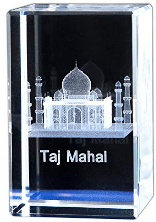 OJIJO Taj Mahal 3D-Kristallstatue, Glashandwerk, Wohndekor-Accessoires
