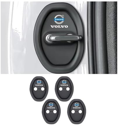 JXZXC 4 Stück Edelstahl Auto Türschlossabdeckung Für Volvo C30 C40 V40 S60 S90 C70 XC40 XC60 XC90 V90 V50 V60 V70, Tür Schlösser Schutzhülle, mit Logo Türverriegelung Abdeckung Zubehör
