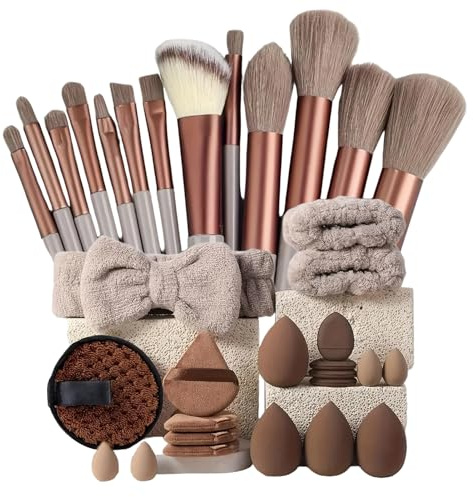 33 Pieces Makeup Brush Sets, Makeup Tools Kit, Cosmetic Brush Kit, With Soft And Gentle Bristles, Portable And Travel Friendly Design, For Women