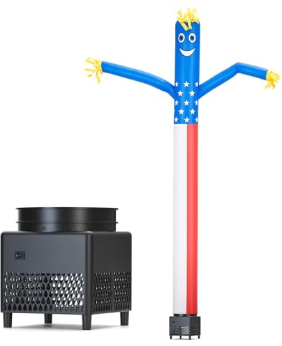 Mkevi - Tubo gonfiabile da uomo con luci a LED e ventilatore incorporato, vento ondulato, danza, promozione aziendale, pubblicità in primo piano