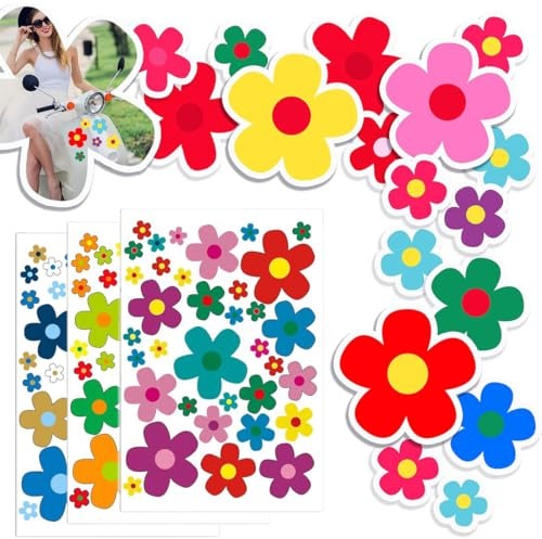 GGUFAY 3 Fogli Adesivi per Auto,Decorazioni Auto Vinile Automotive Decorazione Esterna Adesivo Autoadesivo,Fiore Decalcomania Dell'autoadesivo Dell'automobile,per Porte Muro Moto Camper Laptop