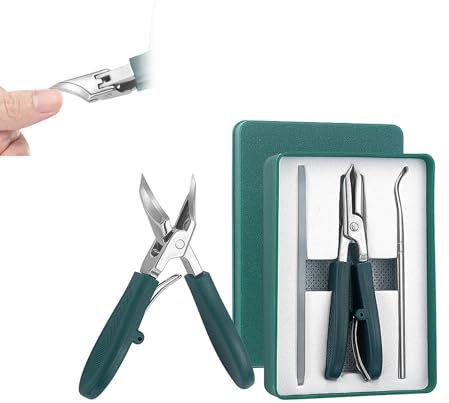 Green Eagle Beak Nail Clippers, Mr GreenEagle Beak Beveled Toenail Clippers, Super Sharp Oblique Nail Clippers, for Thick Nails, Seniors & Ingrown Care (Green)
