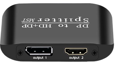 Adapter Display Port Splitter | Switch 4K DP, Verteiler Doppel-Monitor Display mit doppeltem Bildschirm für PC, Laptop, große Bildschirme, Präsentation zu Hause