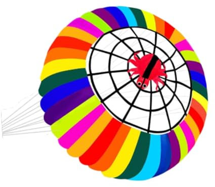 TTETTZ Aquilone Sportivo Arcobaleno da 98 Pollici di Diametro, per L'allenamento di Kitesurf All'aperto.