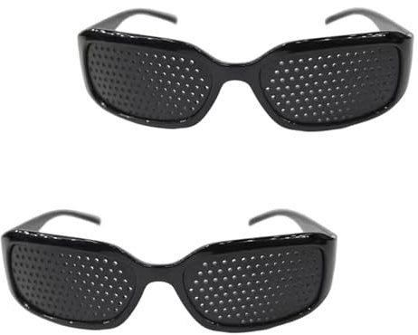 2 Stück Rasterbrille Augentraining,Lochbrille für Augentraining Original,Pinhole Glasses,Lochbrille Rasterbrille Original,Gitterbrille,Brille Gegen Reisekrankheit für Sportszene und Augenentspannung