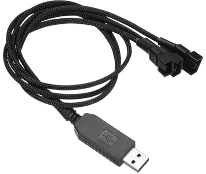 sourcing map 12V Step-Up USB Fan Adapter Input 5V Output 5-12V DC with 3-Way Splitter PWM to USB Adapter Cable 11.8 for 3-Pin/4-Pin PC Cooling Fans Computer PWM Speed Controller