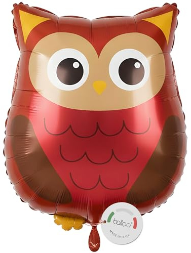 balloa Folienballon Eule, XXL Waldtiere Deko Kindergeburtstag, 53 cm | Eule im Waldtier-Design, XXL, heliumgeeignet, ungefüllt, Deko für Kindergeburtstag, Waldparty und Babyshower