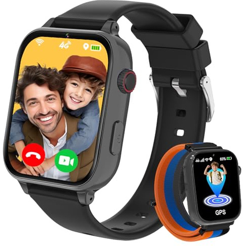 Alutoria Smartwatch Kinder mit GPS und Telefon, 4G Kinderuhr mit Videoanruf