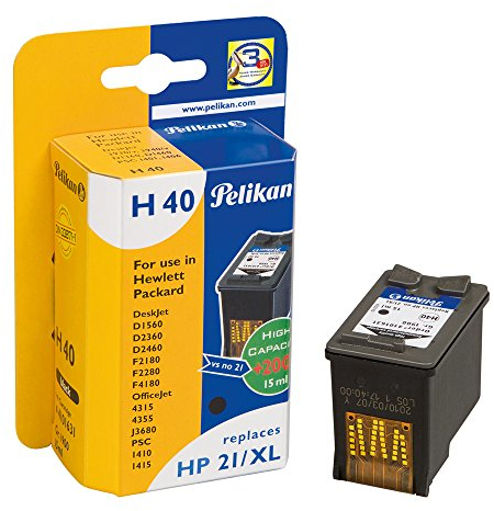 Pelikan H40 Druckerpatrone ersetzt Hewlett Packard HP21/XL C9351CE, 15 ml, schwarz