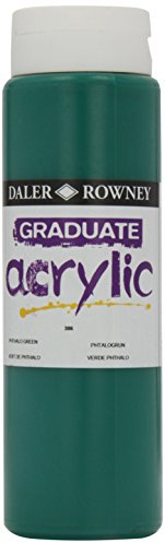 Daler-Rowney Graduate Acrylic Paint, Plastic Bottle, 16.91oz - 500 ml, Phthalo Green