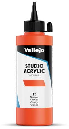 Vallejo ACRYLIC STUDIO, PINTURA ACRÍLICA, 200ML, NARANJA, Nº 15