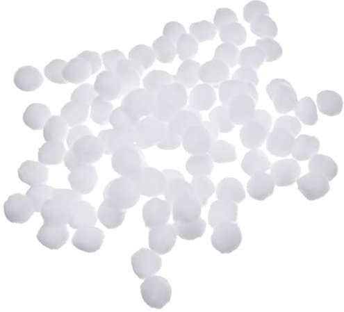 Creativ 51858 Pompons, 20 mm Durchmesser, 100 Stück, Weiß