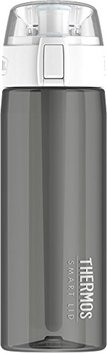Thermos Trinkflasche, 680 ml, mit angeschlossenem Smart-Deckel, Rauchgrau