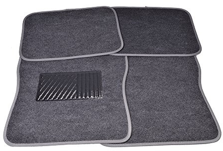 Filmer 38959 Autoteppich-Set, 4 tlg., anthrrazit mit grauem Rand