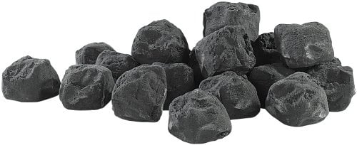 Carlo Milano Bioethanol-Kamin-Zubehör: Deko-Steine für Bio-Ethanol-Öfen, schwarz (Deko-Kohle für Bioethanol-Kamin, Feuer Dekosteine, Keramik Holz)