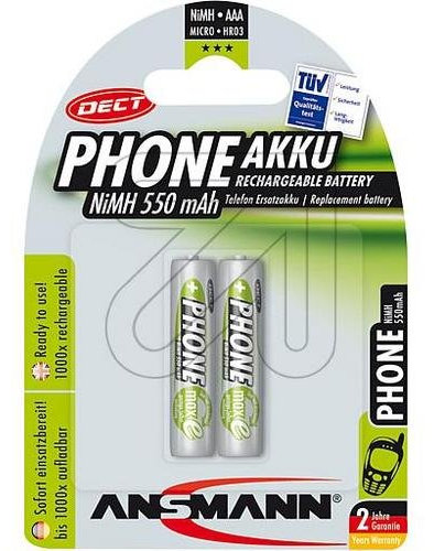 NiMH-Akku Dect 550 mAh Micro 5035523 Ansmann (VPE=2)
