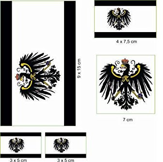 U24 Aufkleberbogen Preußen Königreich Preussen Aufkleber Set Flagge Fahne