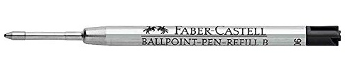 Faber-Castell Ersatzpatronen für Kugelschreiber, mittlere Spitze, großes Fassungsvermögen, Schwarz, 6 Stück