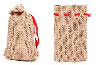 Alsino Jutesäckchen 12 Stück Jutesäcke Set Adventskalender Säckchen, 12 x 8 cm, zum Basteln & befüllen, Weihnachtszubehör für Geschenke, Deko JS-01