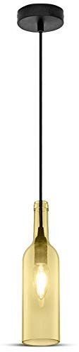 Lampadario decorativo 1MT E14 Bottle Shape Ф72mm Vetro - Ambra