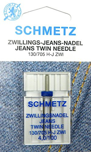 SCHMETZ Zwillingsnadel System 130-705 H-J ZWI St. 4,0/100 Nadelbreite 4 mm für Baumwolle, Wolle, Leder - 1 Packung