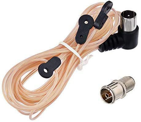 Superbat Antenne Radio FM 2m Dipole FM 75 Ohm Intérieure en T Antenne HD avec Connecteur Mâle Type F pour Récepteurs Radio Stéréo Yamaha, Onkyo et Denon