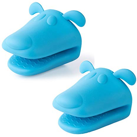 QTECLOR Mini Oven Mitts Gloves-BPA Free Silicone,Heat Resistant, Cooking Pinch Mitts Potholder for Kitchen Cooking & Baking