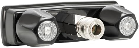 Wohnmobil-Außenwasserhahn für Warm/Kalt, Hochdruck-Metallsprüher, optionaler Flexauslauf, Dusche (kein Flexauslauf, schwarz)