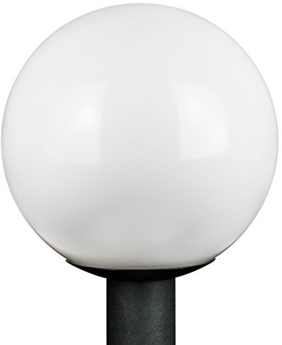 Sunlite 41320-SU 12 Decorative Outdoor Fixture, Medium (E26) Socket, Mounts on 3 Post (Not Included), UL Listed, White Globe, Black Base