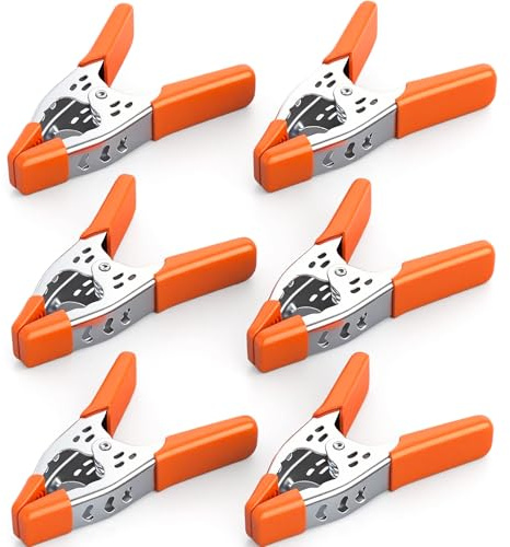 HORUSDY 6-Piece 6 inch Spring Clamp, Heavy Duty Spring Metal Spring Clamps, 2.5-inch Jaw opening (6-Piece)