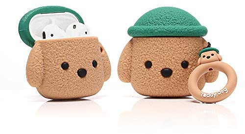 ZAHIUS Silikon Hülle Kompatibel mit Airpods 1 & 2 Case Cover Lustige Abdeckung [Nettes Tier Haustier] (Teddy)