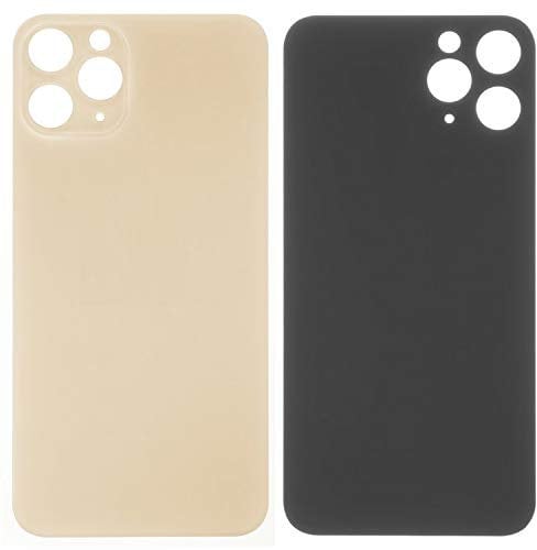 Housing Back Cover Battery Cover Replacement Repair Parts compatible with iPhone 11 Pro, (golden, need to remove the camera glass, small hole)