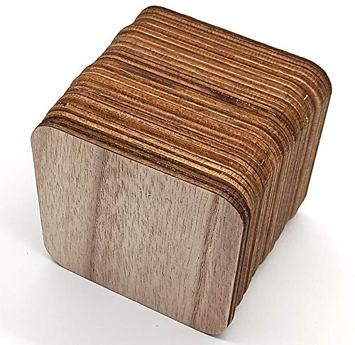 Sieman 30 Stück 10cm Natürliche Holzscheiben Unvollendete Quadratische Holzscheiben für DIY Rohling Holzscheibe, Malen, Schnitzen