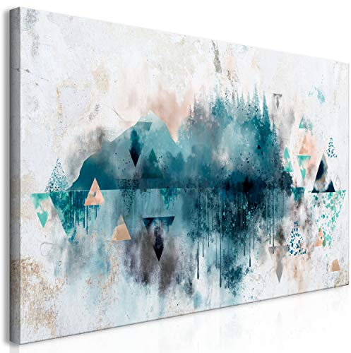 decomonkey Bilder Abstrakt 140x70 cm 1 Teilig Leinwandbilder Bild auf Leinwand Vlies Wandbild Kunstdruck Wanddeko Wand Wohnzimmer Wanddekoration Deko Geometrisch Modern
