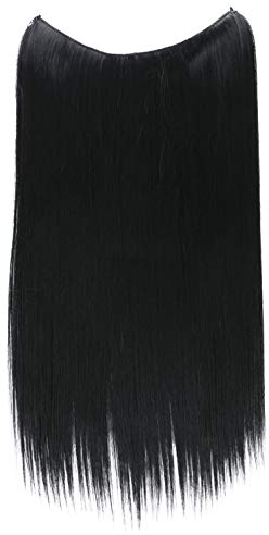 CAISHA 50cm 1 Tresse Extension mit Gummiband Extensions Haarverlängerung Haarteil Glatt Schwarz E101