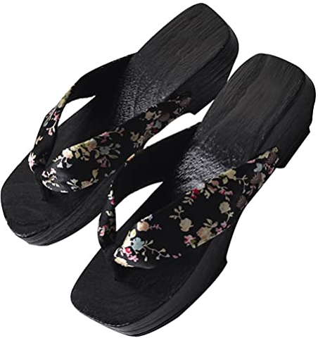 Holibanna 1 Paar Damen Clogs Japanischer Stil Modische Sommerschuhe Bequeme Hausschuhe Rutschfeste Sohle Hautfreundliches Obermaterial