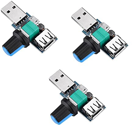 DollaTek 3Pcs USB Fan Speed Controller Module Reducing Noise Multi-stall Adjustment Governor DC 4-12V