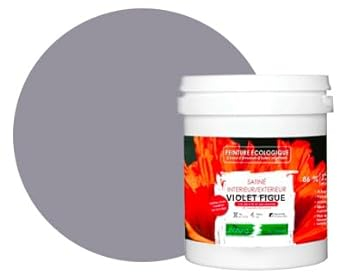 BOX DECO COULEURS Pittura naturale ecologica per interni esterni effetto raso Natura - 1L / 13 m² [Classe energetica A+], viola Fico