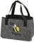 Geschenkestadl Filztasche grau Aufbewahrung Biene Bee Happy Stickerei Tragetasche Einkaufstasche Faltbar