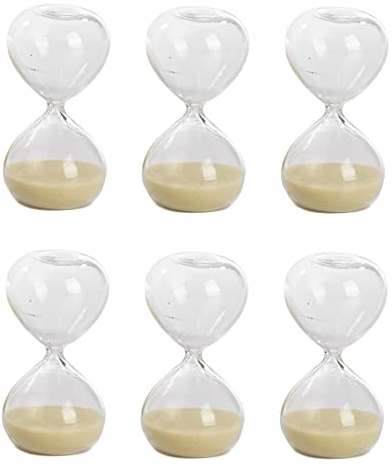 Mandorle by Paben 6 Pezzi Clessidra alt. cm 8 - diametro cm. 3,9 Bomboniera Battesimo Comunione Cresima Matrimonio Ogni pezzo con scatola bianca (Avana)