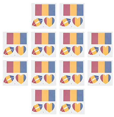 Rumänien Flagge Temporäre Tattoo Aufkleber Flagge Tattoos Wassertransfer Tattoo Aufkleber Nationalflaggballon Body Art Decoration Tattoos Gefälschter Tattoos Party Bevorzugt 25Pcs