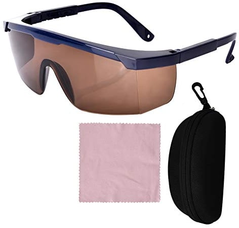 IPL nm200-2000nm Schutzbrille Beauty Welder Operator Schutzbrille Vollband UV-Schutzbrille braune Gläser mit Brillenetui