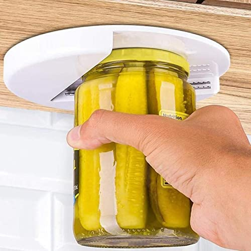 SARGE Can Opener Under the Cabinet Self-adhesive Jar Bottle Opener Top Lid Remover Wet Grip Jar Opener