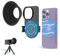 JJC Magnetischer Objektivfilter-Adapter für iPhone 13 Pro Max 14 Pro Max 15 Pro Max mit MagSafe-Hülle, magnetischer Filterfuß mit Kaltschuh-Halterungen und Silikon-Gegenlichtblende (Filter nicht im