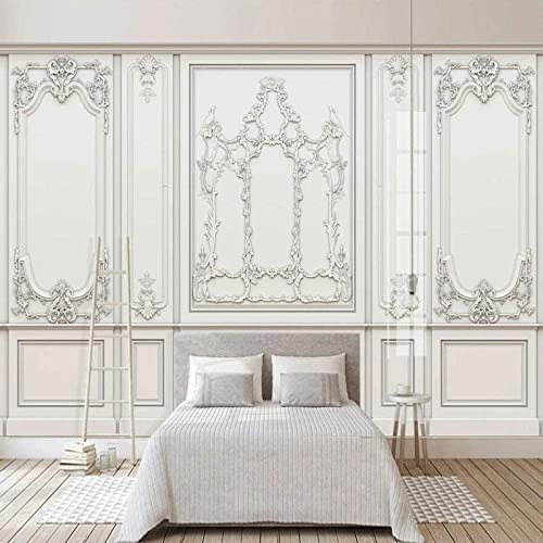 Murale Carta Da Parati Foto Motivo In Gesso Goffrato In Stile Europeo Design Moderno 3D Wall Illusion, Decorazione Murale Carta Da Parati Per Camera Da Letto Adulti Soggiorno Autoade 200(L)x150(H)cm