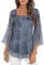 Womens Ruffle Flowy Blouse Tunic Tops,3/4 Sleeve Chiffon Blouse Ladies Long Tops Ladies Blouses Size 14 Ladies Long Length Tops Half Sleeve Tops Women Ladies Floral Printed Dressy Tops